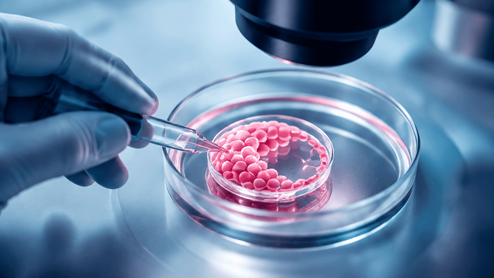 Blastocyst Embryo under Microscope