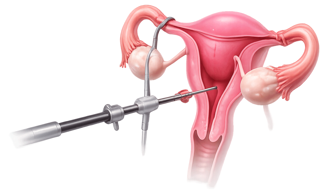 Laparoscopy tool inside uterus