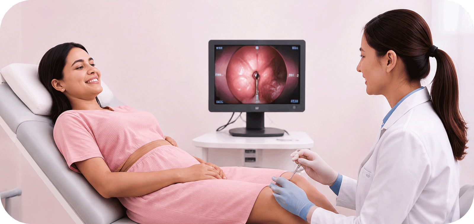 Doctor performing Hysteroscopy